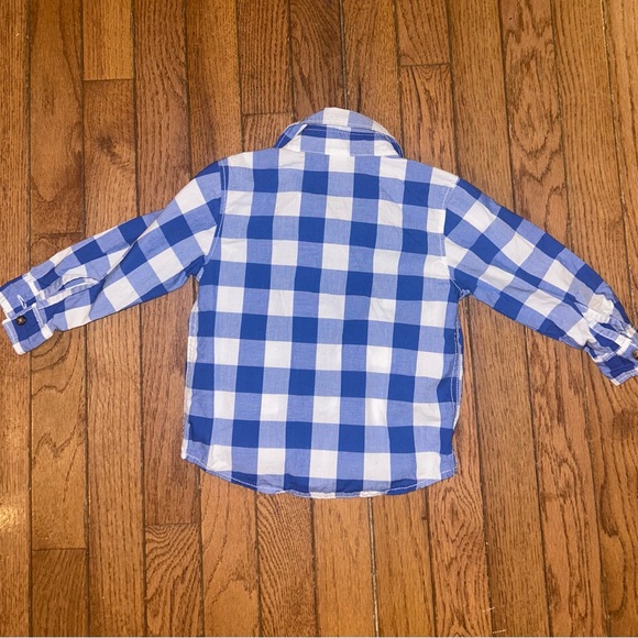Blue Plaid Button-Down Flannel Shirt,18M - Picture 4 of 4